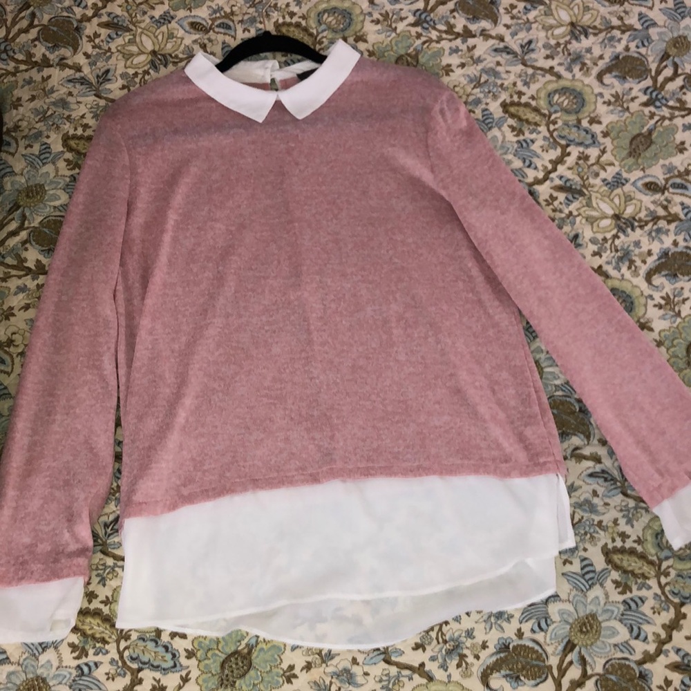 Primark Shirt- very good condition- size medium- pink with white satin bottoms